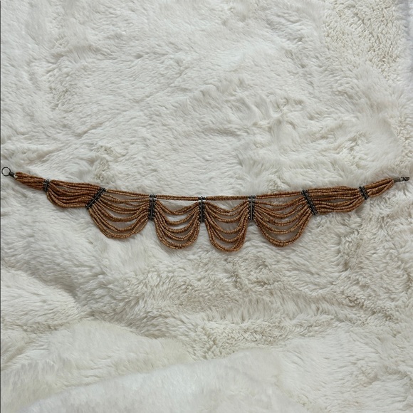Vintage Beaded Wood Elegant Brown Choker Necklace - Picture 12 of 16